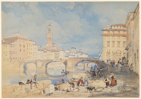 Ponte Santa Trinità, Florence — James Duffield Harding