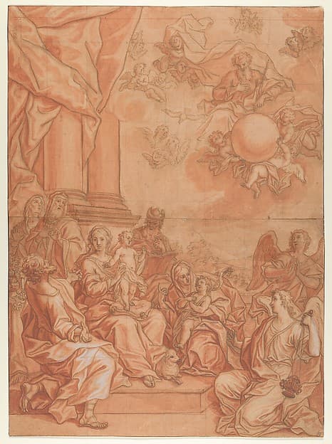 The Virgin and Child with Saints and Angels, and God the Father in the Sky — Johann Lorenz Haid