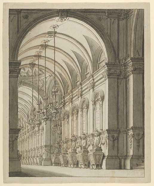 Vaulted Hall with Candelabra — Ferdinando Galli Bibiena