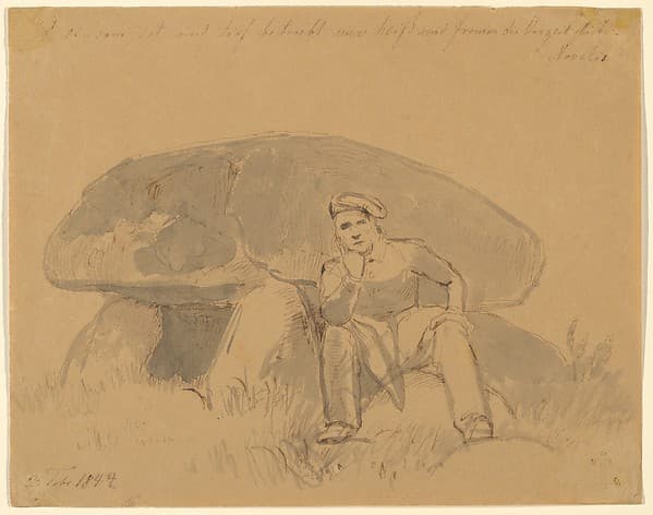 The Artist, Seated in Front of a Dolmen — Johan Thomas Lundbye