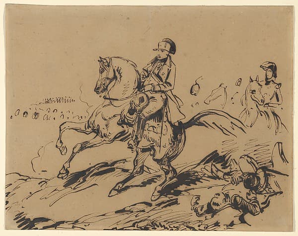 Battlefield with Soldier on Horseback (Napoleon?) — baron Antoine Jean Gros
