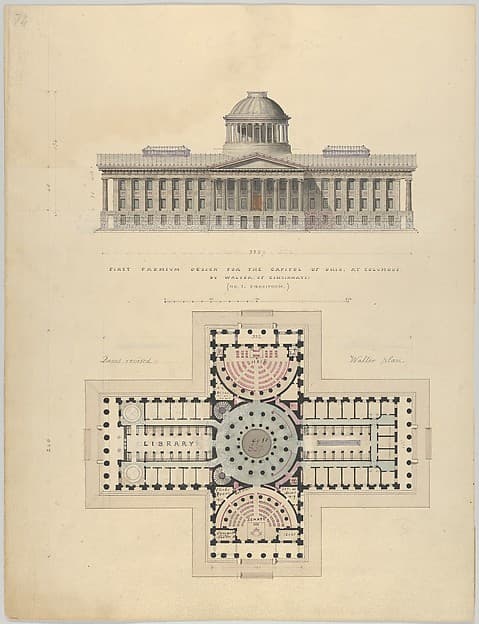 First Premium Design for the Capitol of Ohio at Columbus by Walter of Cincinnati — Alexander Jackson Davis