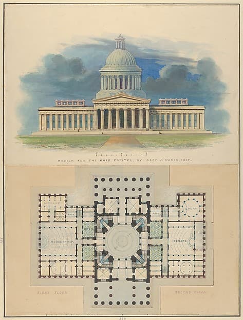 Design for the Capitol of Ohio, Columbus — Alexander Jackson Davis