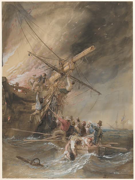 Fire at sea — Clarkson Stanfield