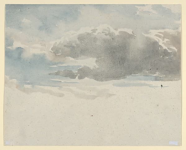 Study of clouds (recto). Study of an elder bush by a fence (verso) — David Cox
