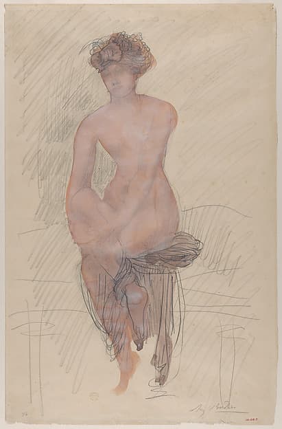 Seated female nude — Auguste Rodin