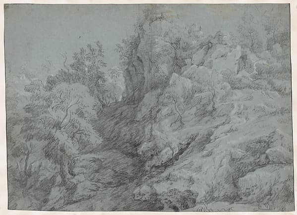 A wooded and rocky landscape — Raphael Lamar West
