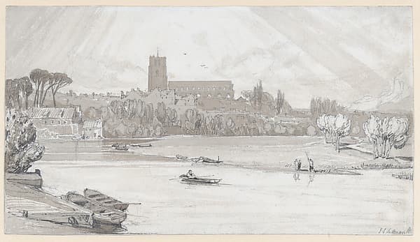 The Town of Beccles from the Bridge, Suffolk — John Sell Cotman