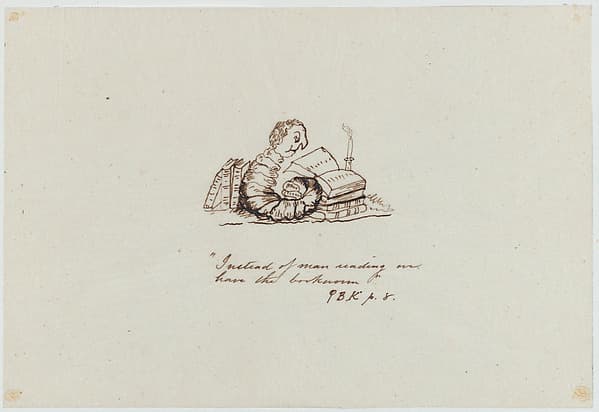 Instead of Man Reading We Have the Bookworm — Christopher Pearse Cranch