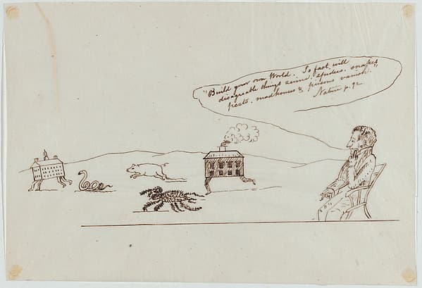 Build Your Own World. So Fast Will Disagreeable Things...Vanish (Illustration for Ralph Waldo Emerson's "Nature") — Christopher Pearse Cranch