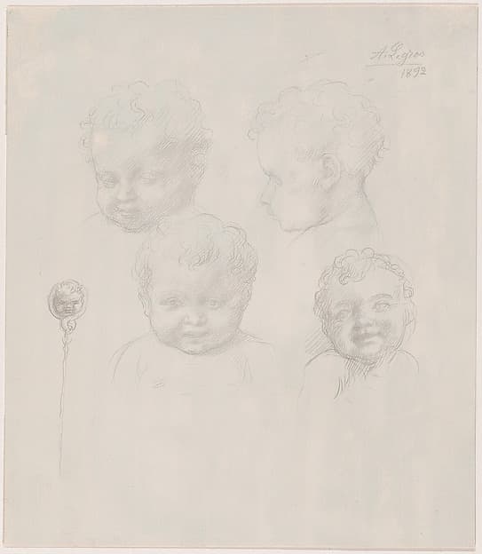 Sketch for Children's Heads — Alphonse Legros