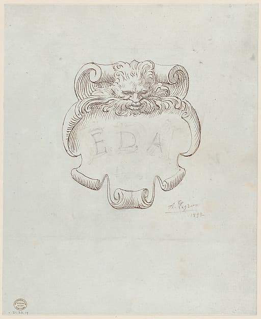 Sketch for a Nameplate for Edward D. Adams — Alphonse Legros