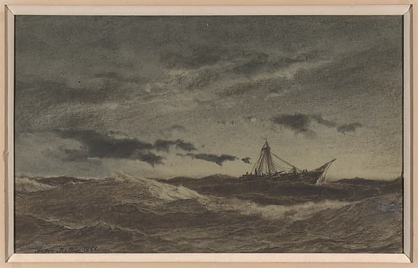 Fishing Boat at Sea — Anton Melbye