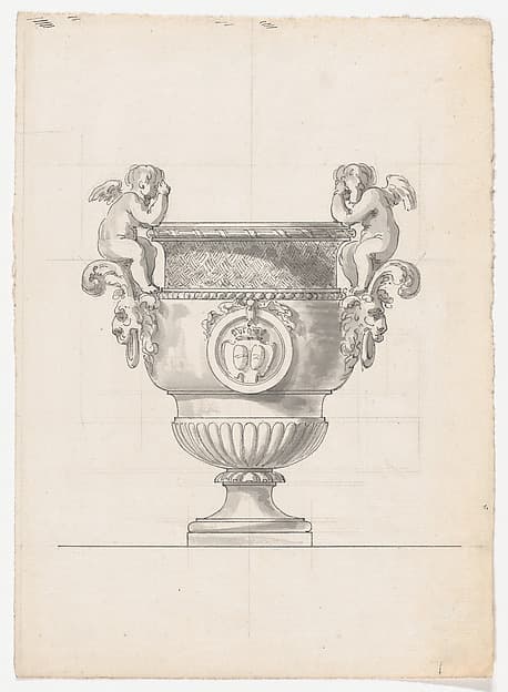 Bronze Garden Vase with Two Putti from the Gardens of Versailles — Claude Ballin the Elder