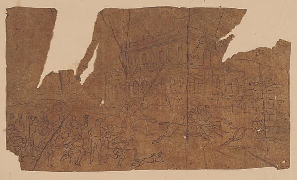 Tracing of scene from Dr. Syntax — Thomas Rowlandson