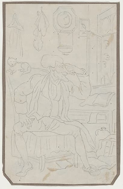 Tracing of scene from Dr. Syntax — Thomas Rowlandson