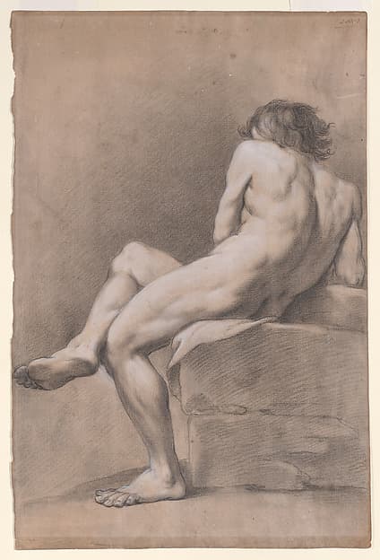 Finished Academy Study of a Seated Male Figure — Giacomo Zoboli