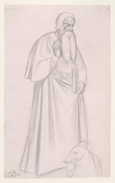 Figure Study after Andrea di Bonaiuto, S. Maria Novella, Florence — Hippolyte Flandrin