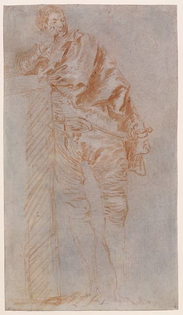 Man Leaning on a Wall (recto) — Jean-Baptiste Joseph Pater