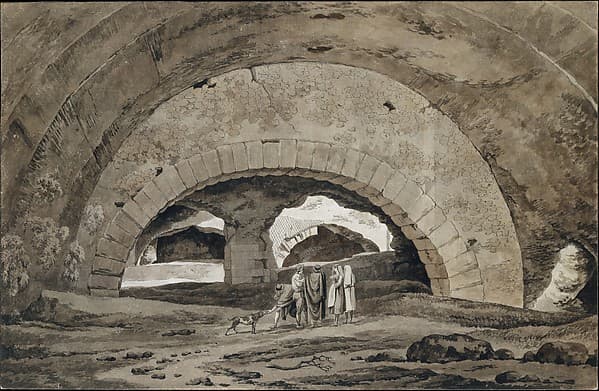 The Interior of the So-called Stables of Maecenas at Tivoli — Hendrik Voogd