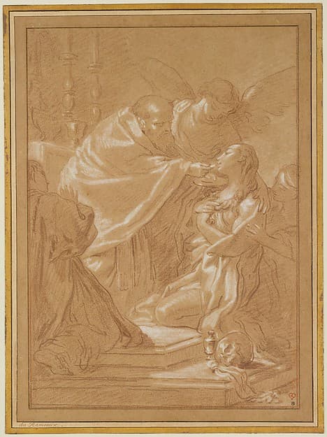The Last Communion of St. Mary Magdalen, after Benedetto Luti — Louis Jean Jacques Durameau