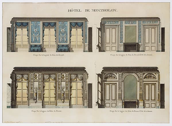 Longitudinal and Cross Sections of the Salons of the Hôtel de Montholon — Jean Jacques Lequeu