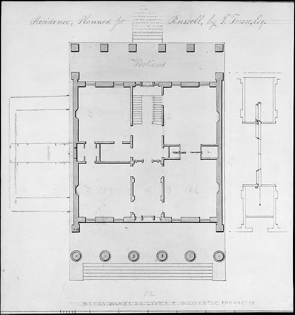 Residence, Planned for Russell, by I. Town, Esq. — Alexander Jackson Davis