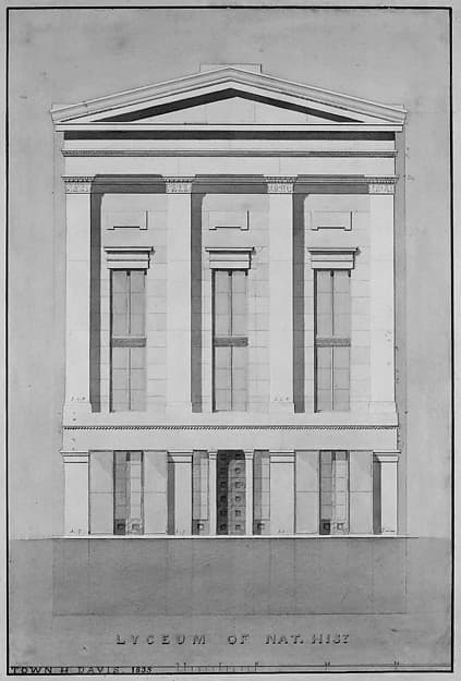 Lyceum of Natural History, New York (front elevation) — Alexander Jackson Davis