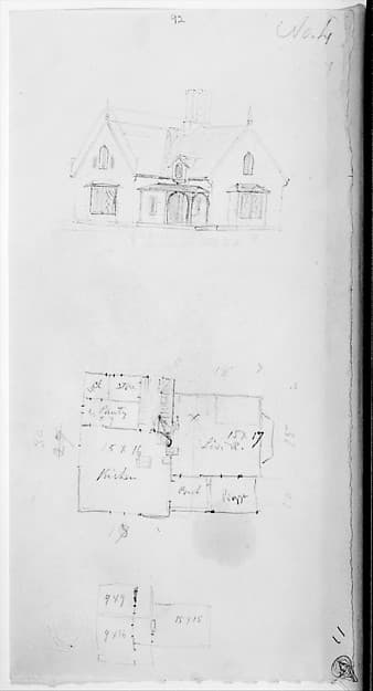 Design for Small Gothic Cottage, Design IV from The Architecture of Country Houses — Alexander Jackson Davis