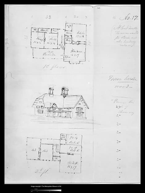 Design for Bracketed American Farm House, Design XVII from The Architecture of Country Houses — Alexander Jackson Davis