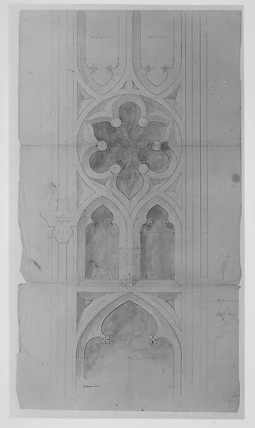 Design for window tracery for Chapman - full size — Alexander Jackson Davis