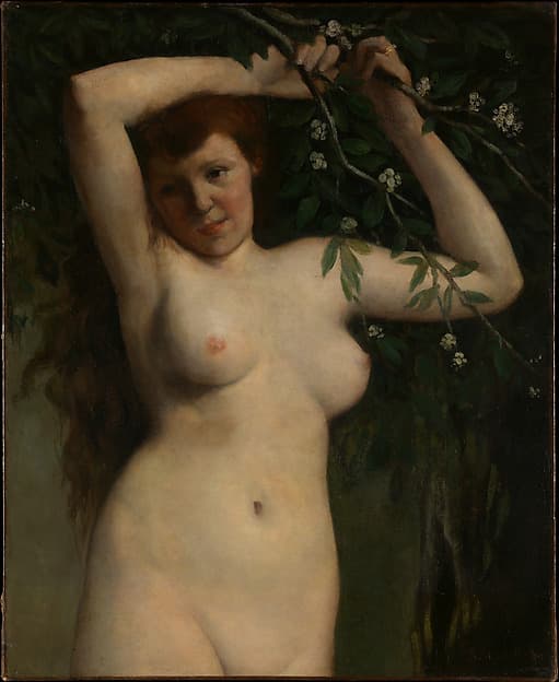 Nude with Flowering Branch — Gustave Courbet