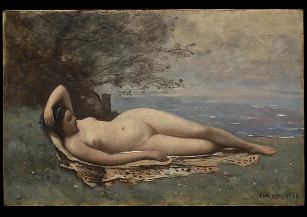 Bacchante by the Sea — Camille Corot