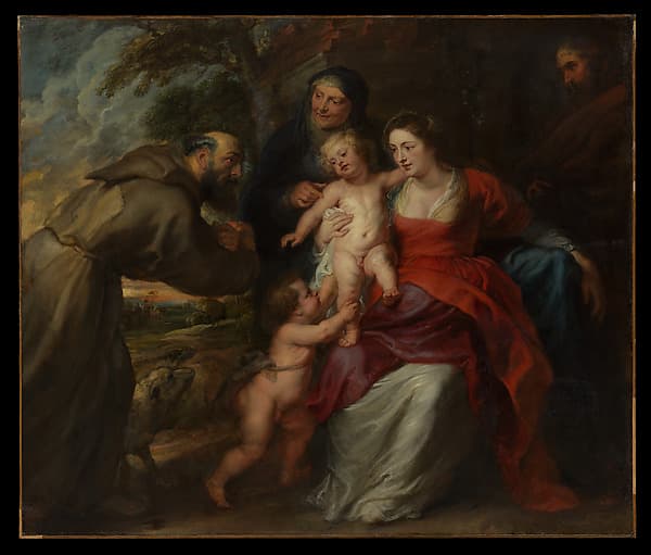 The Holy Family with Saints Francis and Anne and the Infant Saint John the Baptist — Peter Paul Rubens