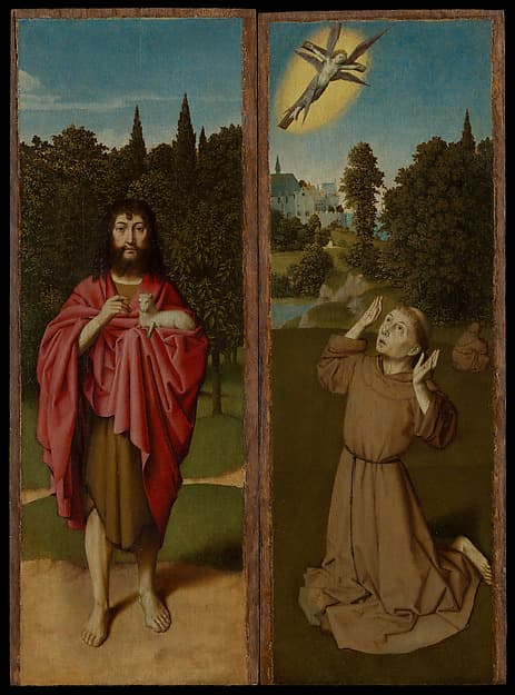 Saint John the Baptist; Saint Francis Receiving the Stigmata — Gerard David