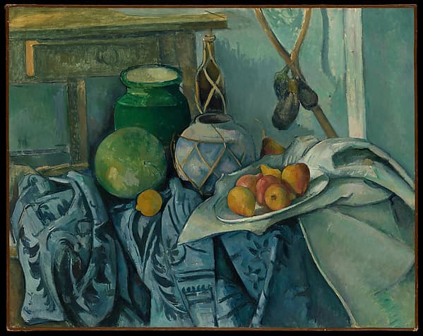 Still Life with a Ginger Jar and Eggplants — Paul Cézanne