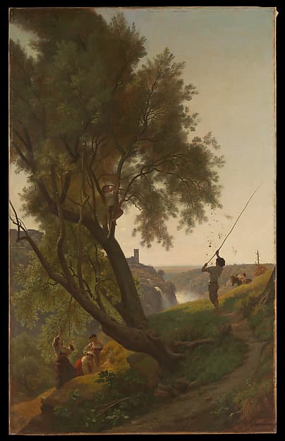 Gathering Olives at Tivoli — François-Louis Français