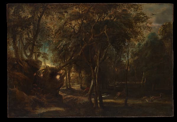 A Forest at Dawn with a Deer Hunt — Peter Paul Rubens