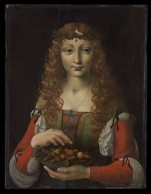 Girl with Cherries — Marco d'Oggiono