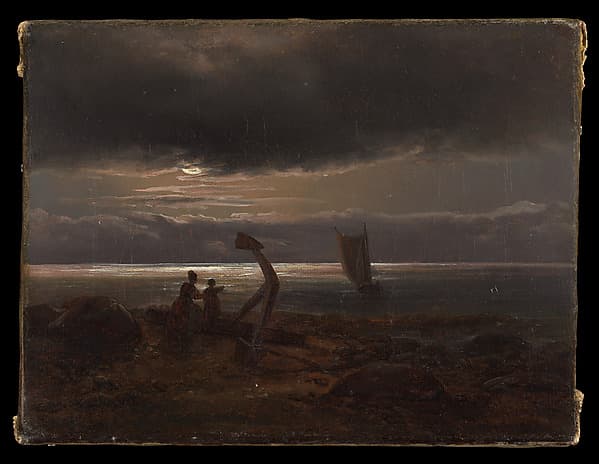 Mother and Child by the Sea — Johan Christian Dahl