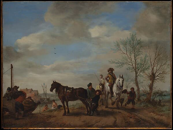 A Man and a Woman on Horseback — Philips Wouwerman