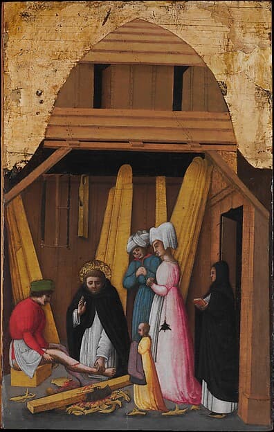 Saint Peter Martyr Healing the Leg of a Young Man — Antonio Vivarini