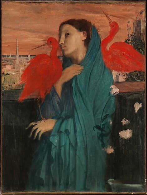 Young Woman with Ibis — Edgar Degas