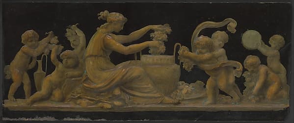 Nymph and Putti; Nymph with a Wreath and Putti with Garlands of Flowers — Piat Joseph Sauvage