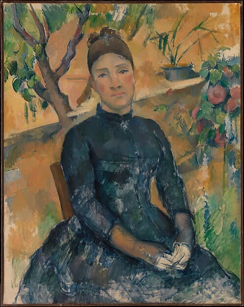 Madame Cézanne (Hortense Fiquet, 1850–1922) in the Conservatory — Paul Cézanne