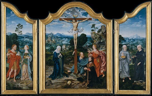 The Crucifixion with Saints and a Donor — Joos van Cleve
