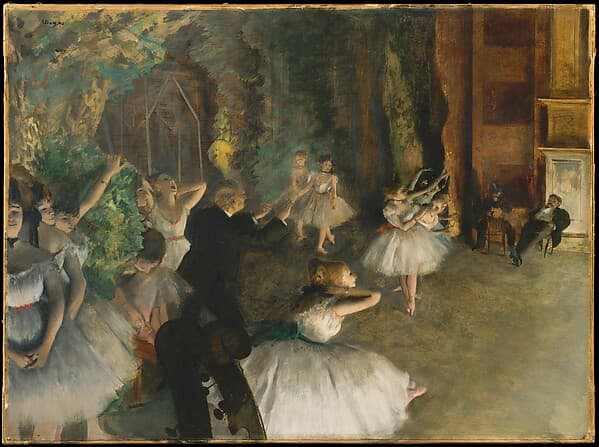 The Rehearsal of the Ballet Onstage — Edgar Degas