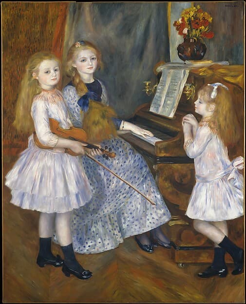 The Daughters of Catulle Mendès, Huguette (1871–1964), Claudine (1876–1937), and Helyonne (1879–1955) — Auguste Renoir