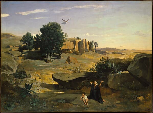Hagar in the Wilderness — Camille Corot