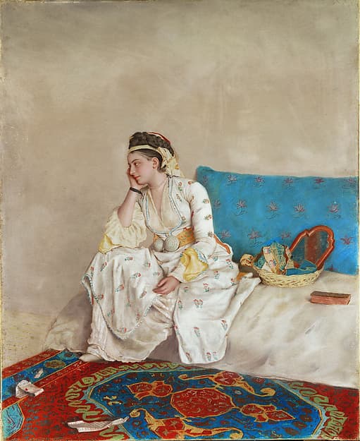 Woman in Turkish Dress, Seated on a Sofa — Jean Etienne Liotard